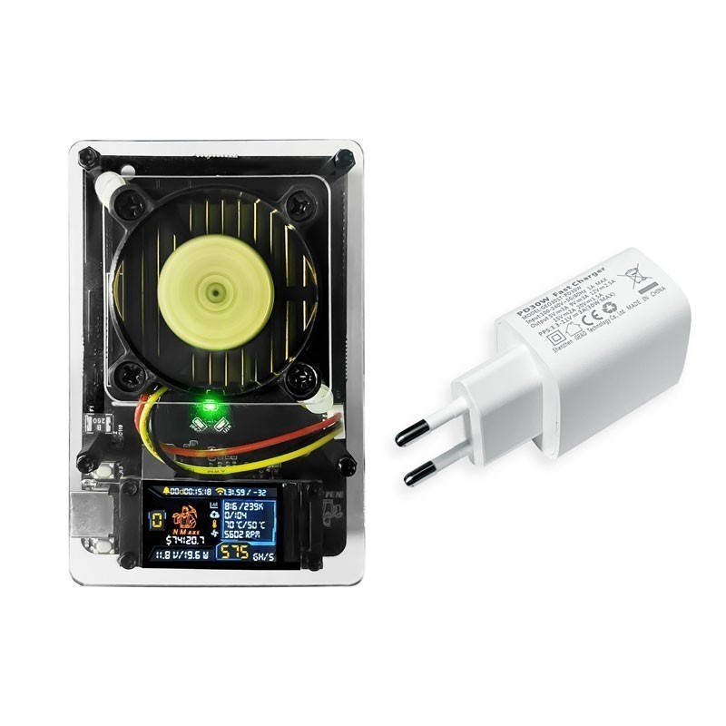 Portable Bitcoin Miner NMAxe Bitaxe BM1366 ASIC PD Power Bank Compatible