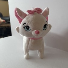 Disney Aristocats Marie Plush White Kitten Cat Pink Bow 11  Stuffed Animal