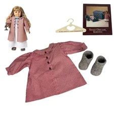 American Girl Kirsten Housecoat Sockor Set Checked Robe Wool Slipper Pleasant Co