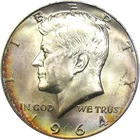 1964-D 50C PCGS MS65 SILVER KENNEDY ~ PASTEL RAINBOW GEM!   VIDEO
