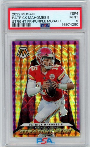 2022 Mosaic PATRICK MAHOMES II /49 Purple Straight Fire SP PSA 9 Mint D439