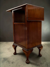 Vintage Drop Leaf Bedside Cabinet Queen Anne Pot Cupboard Side Table Wood