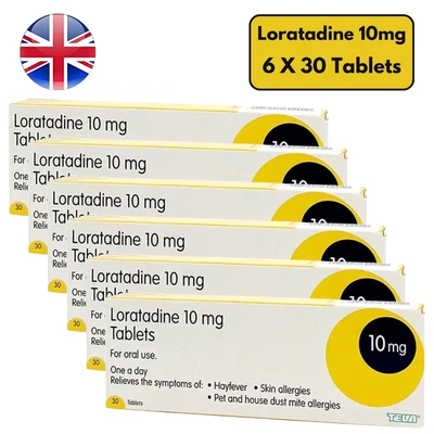 TEVA Loratadine Hayfever & Allergy 10mg Tablets - 180 Tablets - GSL - Antihistamine