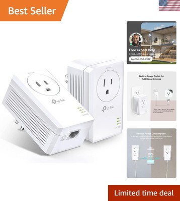 Gigabit Powerline Ethernet Adapter Kit - TL-PA7017P, Ideal for Multi-Story Homes