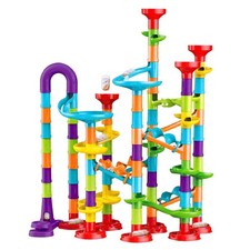 Image of 113 Piece Marble Run Game Toy Set Construction Building Blocks Race Track Kids