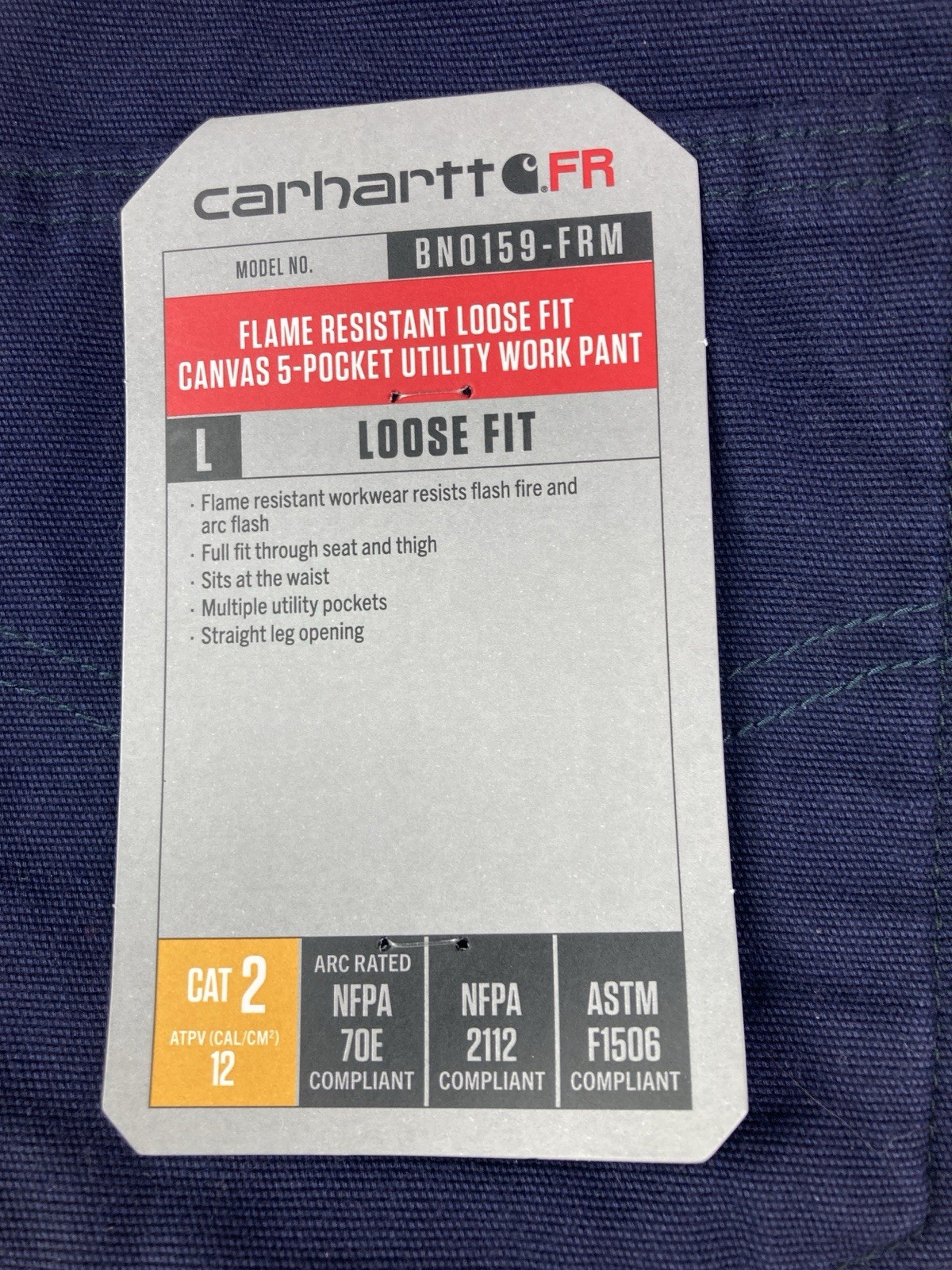 Carhartt FR Loose Fit Canvas Work Pants Navy Flame Resistant Men 34x32 NEW thumbnail 11