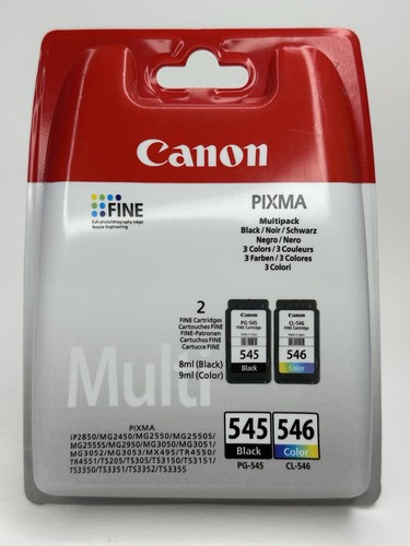 Canon PG-545 Black & CL-546 Colour Multi Pack Ink Cartridge For PIXMA ip2850 - 第 1/2 張圖片