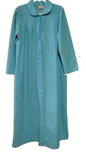 Vintage Carriage Court Sears Robe Ladies L 16/18 Aqua 1/2 Zip Comfort Winter Sof