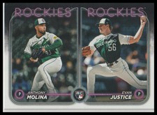 2024 Topps Update Evan Justice / Anthony Molina RCOM, SN2024 Colorado Rockies