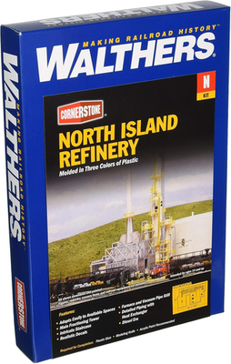 #ad North Island Oil Refinery 933 3219 N Scale Model Railroad Structure Kit $62.72
