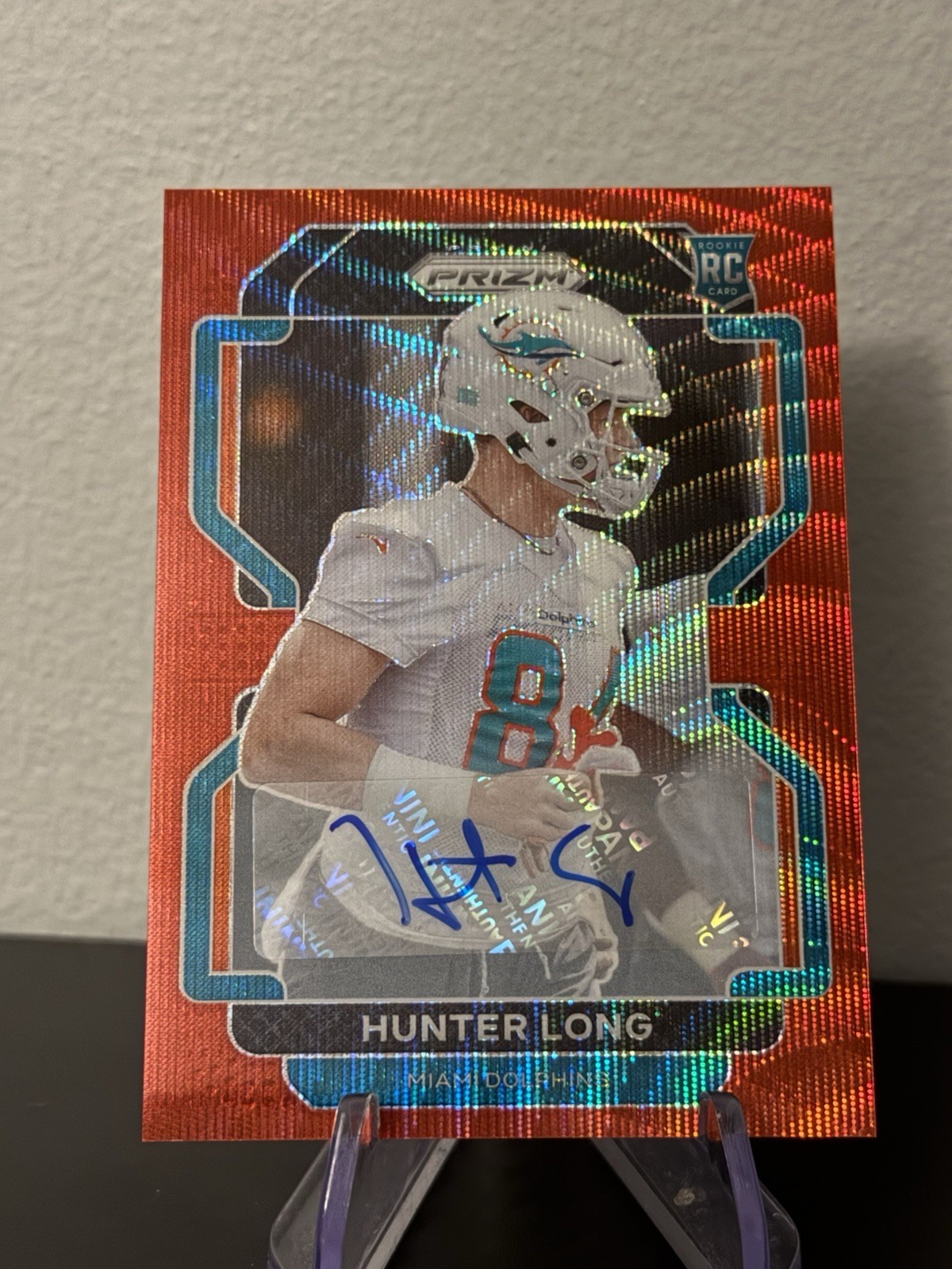 Hunter Long Panini Prizm #414 Autograph-Red Wave