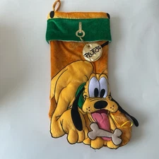 Disney Parks Authentic Rare 3D PLUTO Holiday Christmas Stocking 20” w/ Bone