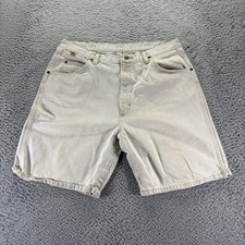 Vintage Wrangler Denim Shorts Mens Size 38 Beige Straight Workwear Made USA