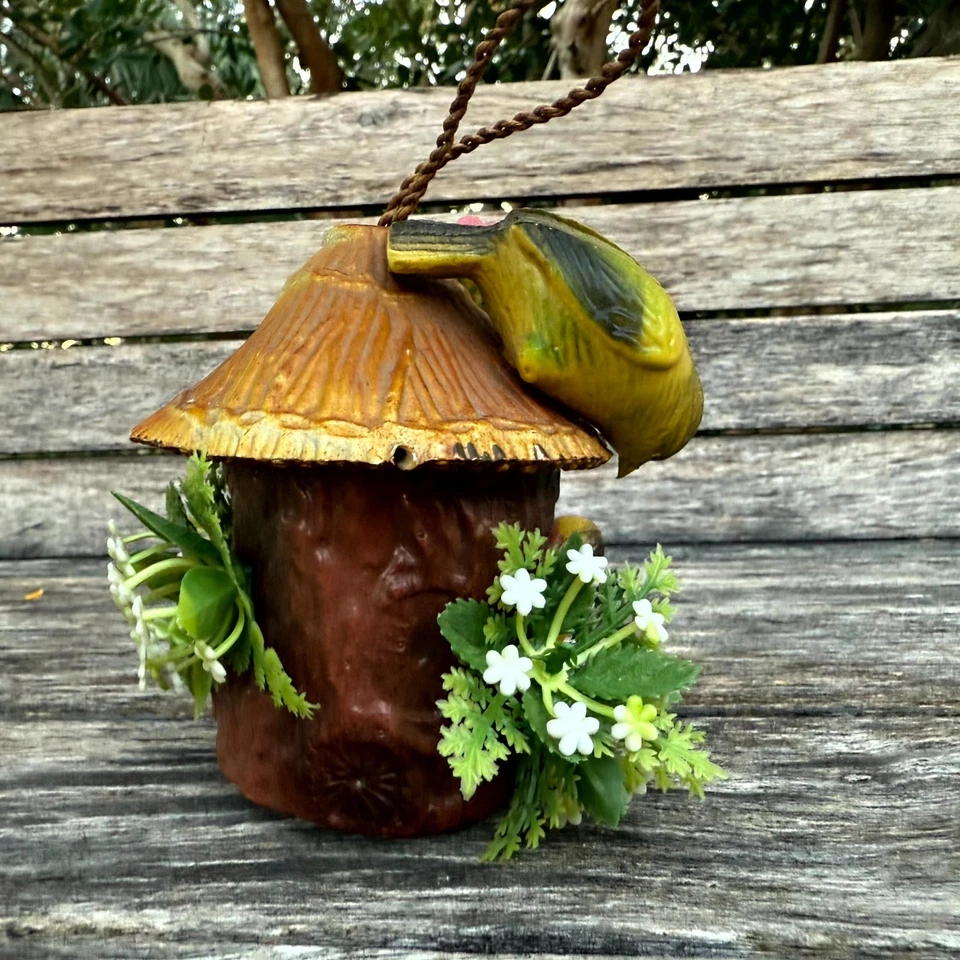 Vintage Hand-Painted Blowmold Birdhouse Ornament Hanging for Garden  5" - Image 4 of 4