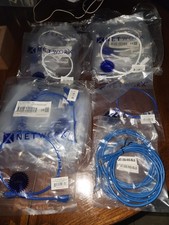  Lot Of 28 Assorted CAT5e  CAT6 Patch Cables Blue and White 1.5,2 and 5 feet