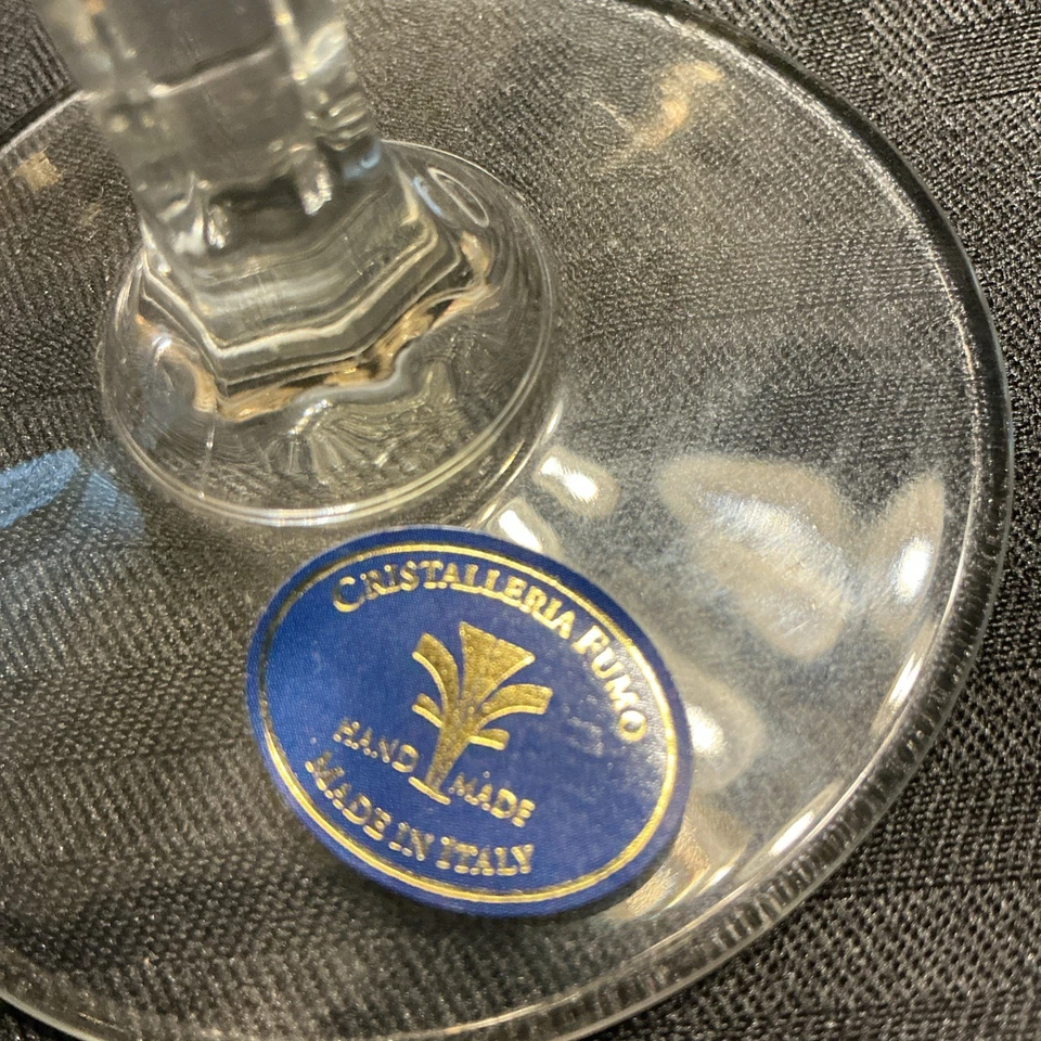 "Juego de cuatro copas de vino de 8"" de alto Cristalleria Fumo hechas a mano en Italia" Foto 2 de 4
