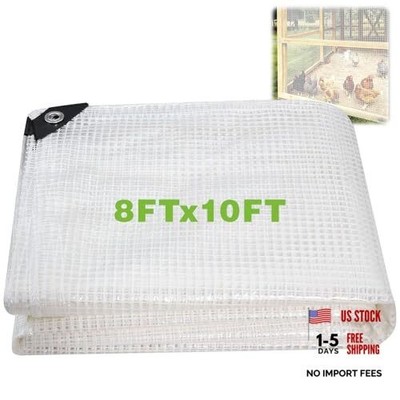8Ftx10Ft Clear Greenhouse Plastic Covering, 16Mil Thickness Heavy Duty 8x10FT