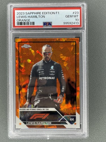 2023 Topps Chrome Sapphire Lewis Hamilton PSA 10 Orange /25 #23 Formula 1