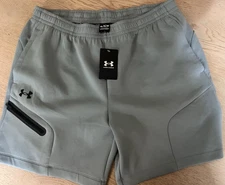 Under Armour Shorts Mens XL Unstoppable Fleece UA  Silt Loose green New!