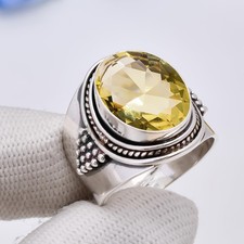 Handmade Smokey Quartz 925 Sterling Silver Statement Ring, Birthday Gift For Her