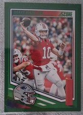 2025 Score - Drake Maye #27 Green New England Patriots Quarterback NFL 