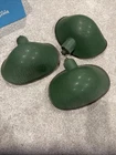 3 Vintage Oval Angled Green Porcelain Shade Used For A Gas Station Sign