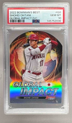 145752036 Shohei Ohtani 2022 Bowman's Best #GI-1 Global Impact Die Cut PSA 10