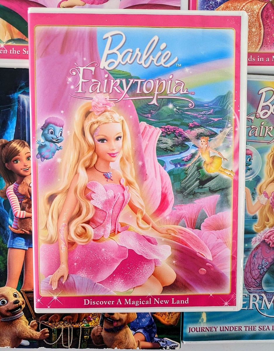 Barbie DVD Lot of 9 Rapunzel Fairytopia Mermaidia Rock n Royals