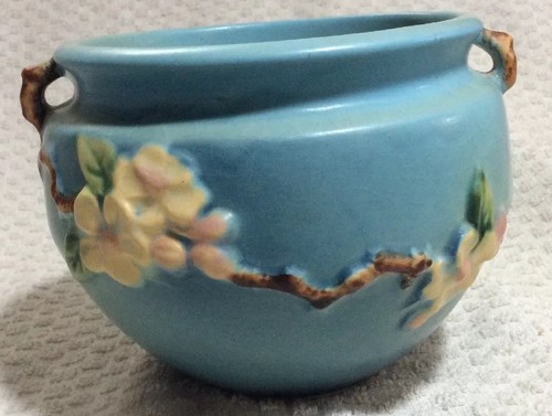 ROSEVILLE VINTAGE POTTERY ORIGINAL 2 HANDLES POT NO ISSUES 6" X 4.5" - Picture 8 of 10