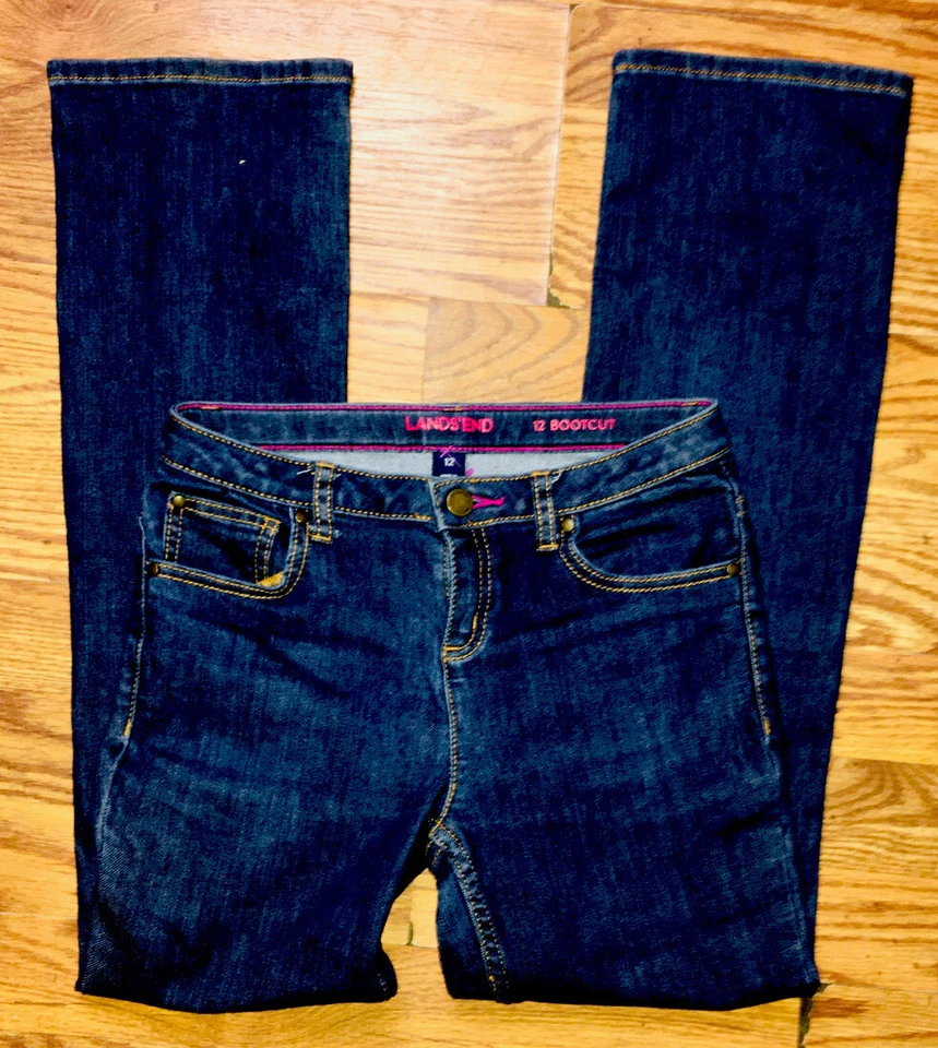 Girls Lands End Jeans Size 12 Bootcut - Image 2 of 4