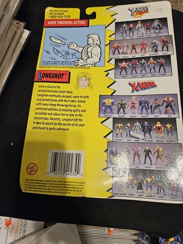 ToyBiz Uncanny X-Men Longshot 1993 NIP W/Trading Card & Knives Marvel - Picture 7 of 8
