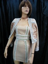 PrettyLittleThing Premium Zarra Rose Gold Jkt UK 8 & Milania party dress UK 6