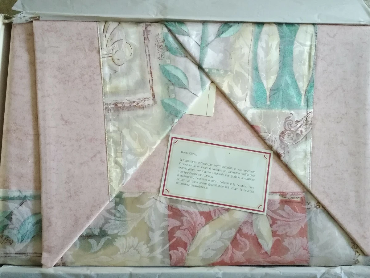 SAPHREAS Copripiumino King Size 3 Pezzi In Cotone Biologico - Motivo Fiori Magnolia Blu E Rosa, 1 Copripiumino 230x220 + 2 Federe 50x75