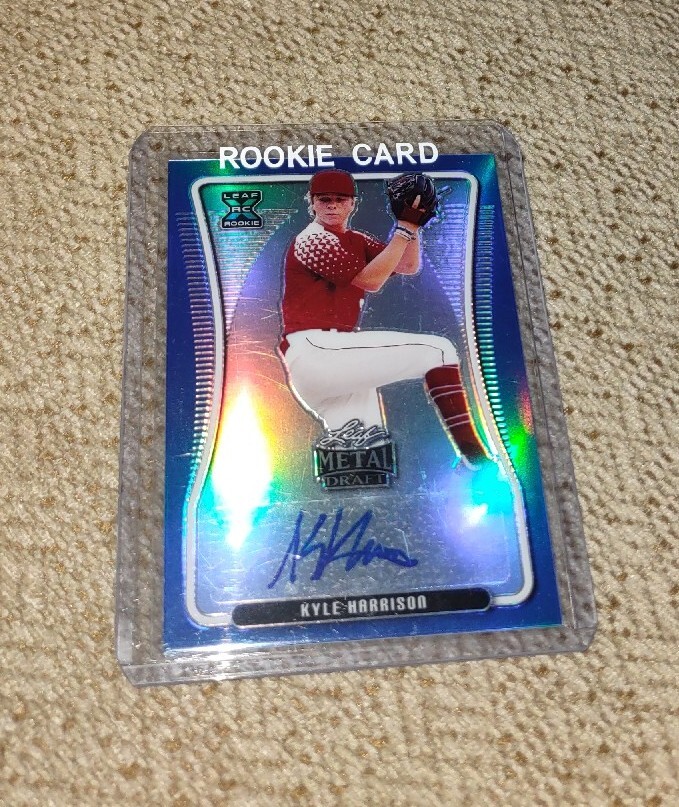 2020 KYLE HARRISON LEAF METAL DRAFT BLUE AUTO /35