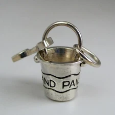 Sterling Silver SAND PAIL Charm for Bracelet PENDANT Beach Jewelry BUCKET Cute!