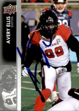 Avery Ellis Signed 2022 Upper Deck CFL Football card Edmonton Elks