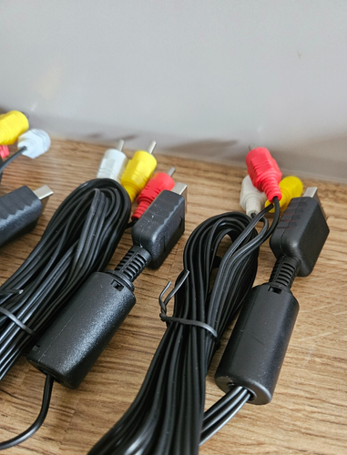 5 x Sony Playstation TV AV Cable PS1 PS2 PS3 Lead Composite Video Audio RCA 1.8M - Picture 3 of 3