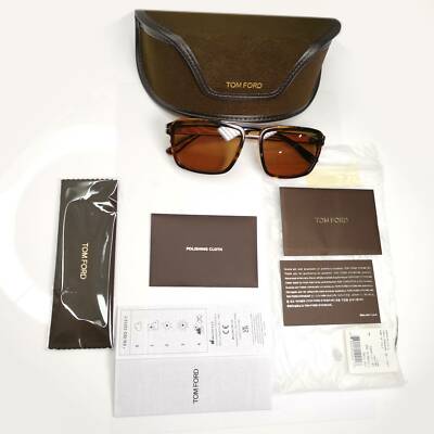 Tom Ford Tortoise Gold Brown Mens Sunglasses Square  display picture 1