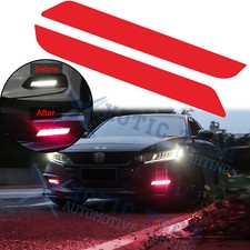 Red Fog Light Jdm Front Overlays Vinyl Tint Stickers For Honda Accord 2018-2020