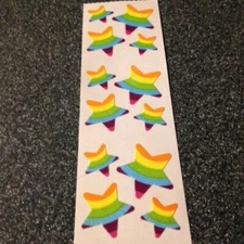 1 SHEET (or 3 SQS) RAINBOW STARS Sandylion Stickers 1 SHEET 3 Sqs RAINBOW STARS