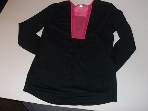Womens Nike Dri-Fit Pullover Top Long Sleeve Workout Running Shirts Small Black - Picture 2 of 3
