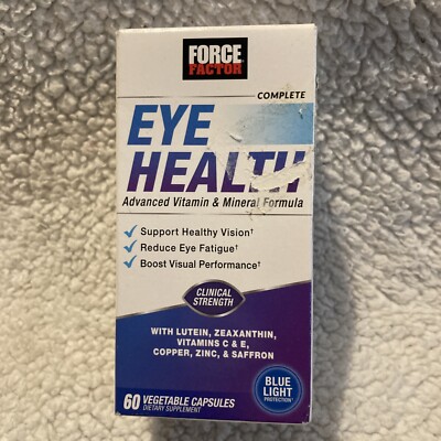 Force Factor Complete Eye Health Clinical Strength Eye Vitamins Ex 05/26 Box Dam