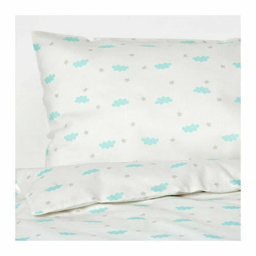 Ikea HIMMELSK 4-piece bed linen set for crib, turquoise - Image 3 of 4