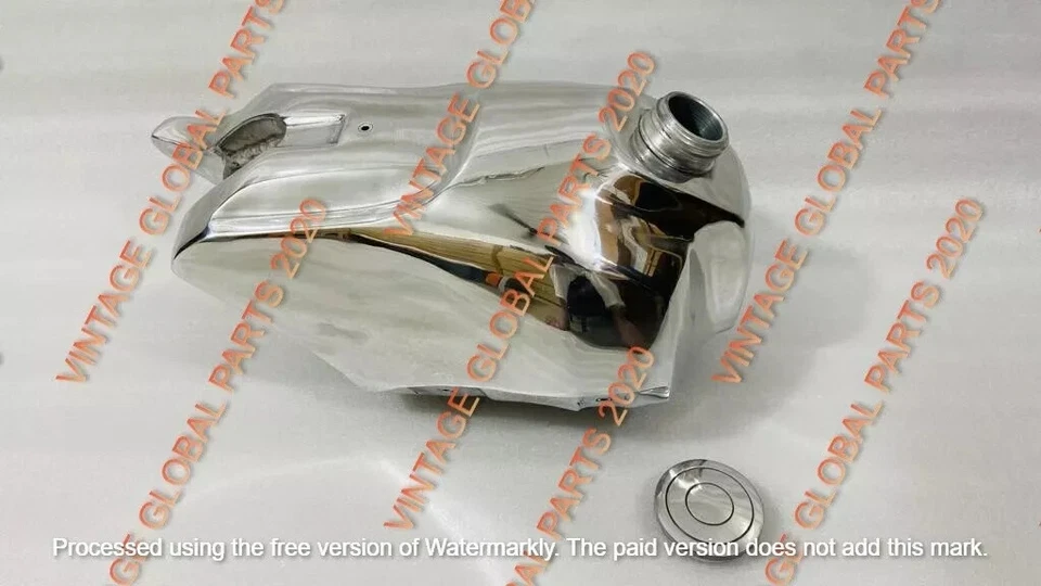 Honda CR125 CR125R 1985 modelo aleación de aluminio pulido tanque de gasolina con tapa Foto 2 de 4