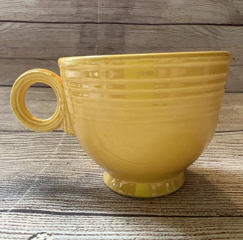 Vintage Original 1936 - 1969 Fiestaware Yellow Tea Cup Fiesta Ring Handle