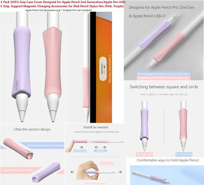 2x Pen Grip Case Stylus Pen Cover Schutzhüllen rutschfest Apple Pencil Gen 2