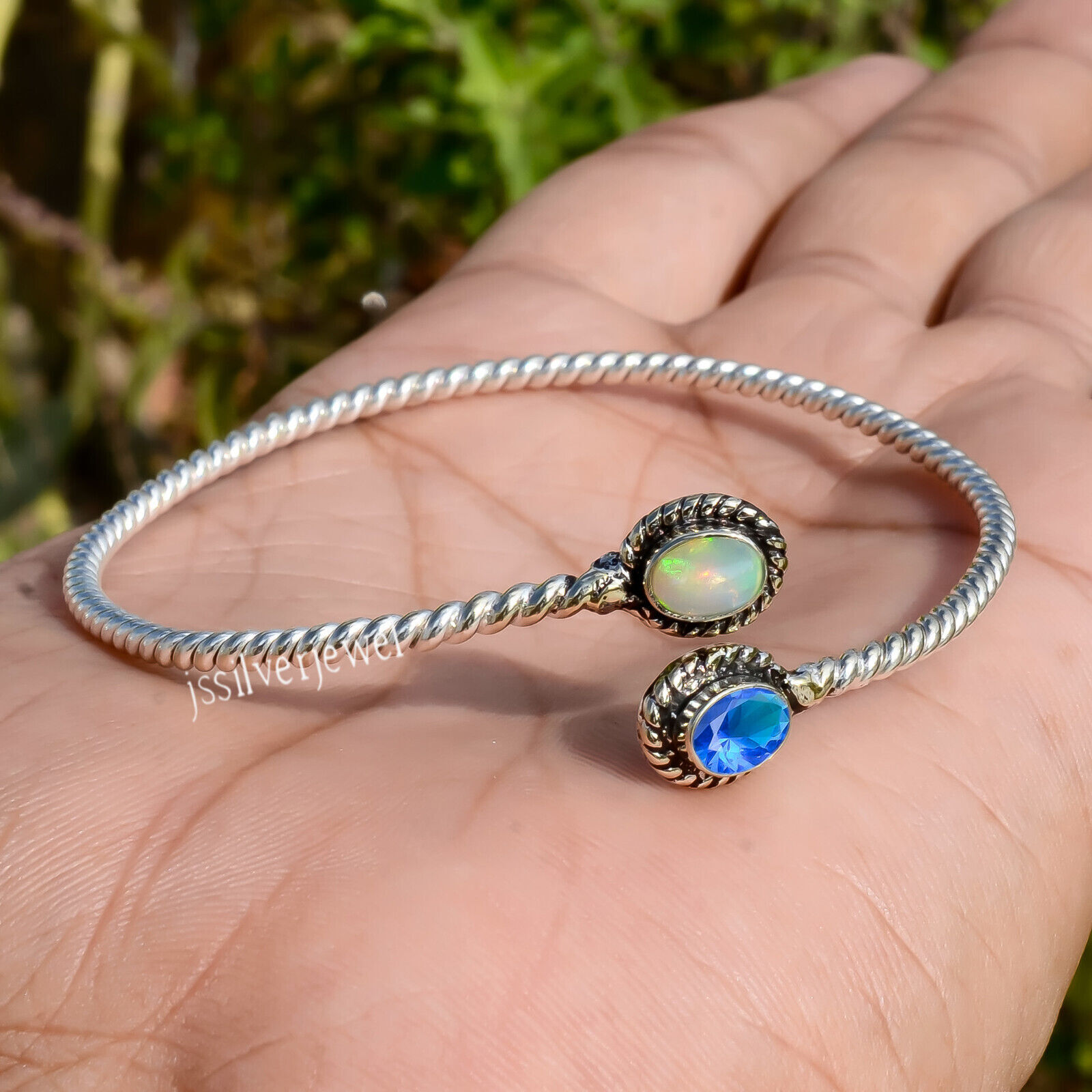 Bracelet En Tanzanite Plaqué Or Jaune 14k - Raffiné Et Féminin