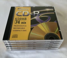 5x Memorex CD-R 650MB 74min Professional Recordable Compact Disc, Gold