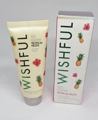 HUDA BEAUTY Wishful Yo Glow Tropical Fruits Enzyme Scrub 40ml NIB SEALED