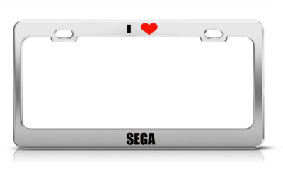 I Love Sega Music Musical Instrument Steel Metal License Plate Frame